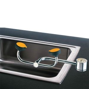 Eye/Face Wash, Deck Mounted with Auto-Flow 90 Degree Swivel