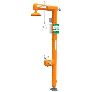 Heated Safety Station with Eyewash, Top Inlet, Rated for Class I, Division 2 Environment