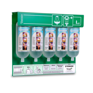 Tobin Buffer Eyewash Solution Stationary Stand – 5 Bottles