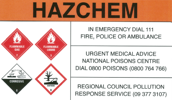 Hazchem Sign Large